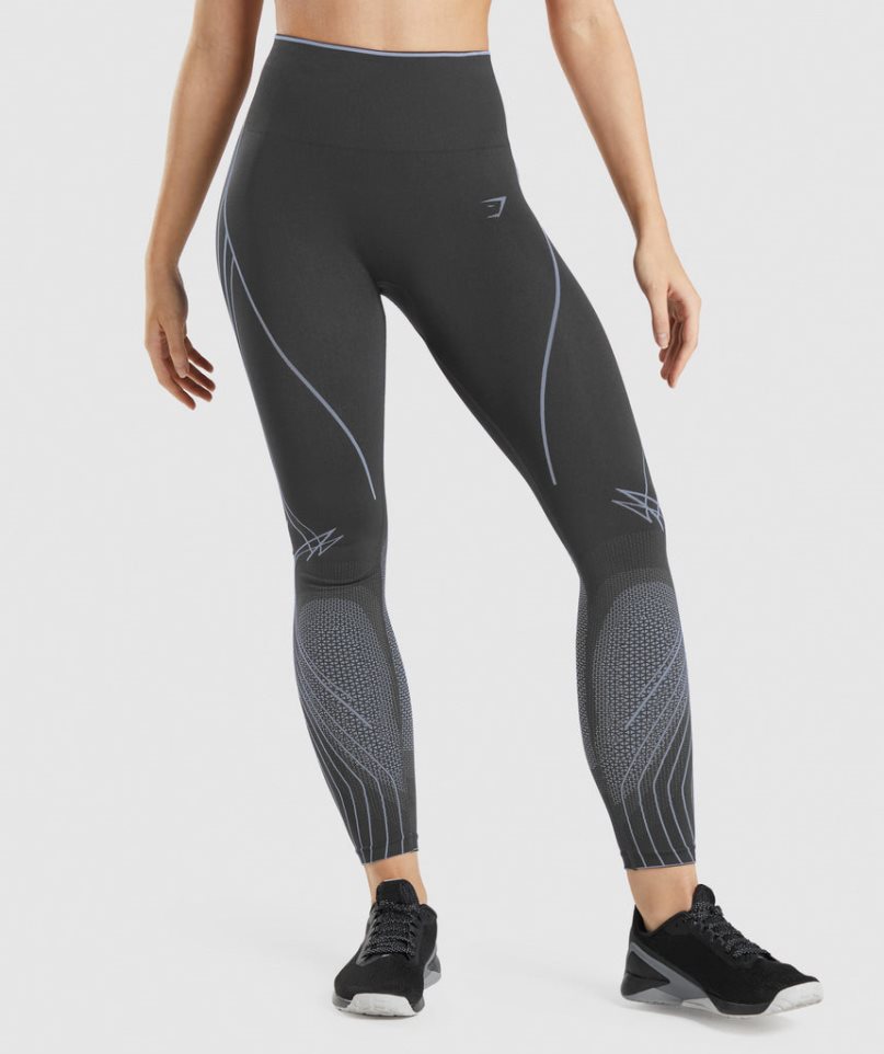 Women\'s Gymshark Apex Seamless High Rise Leggings Black | CA D603A7